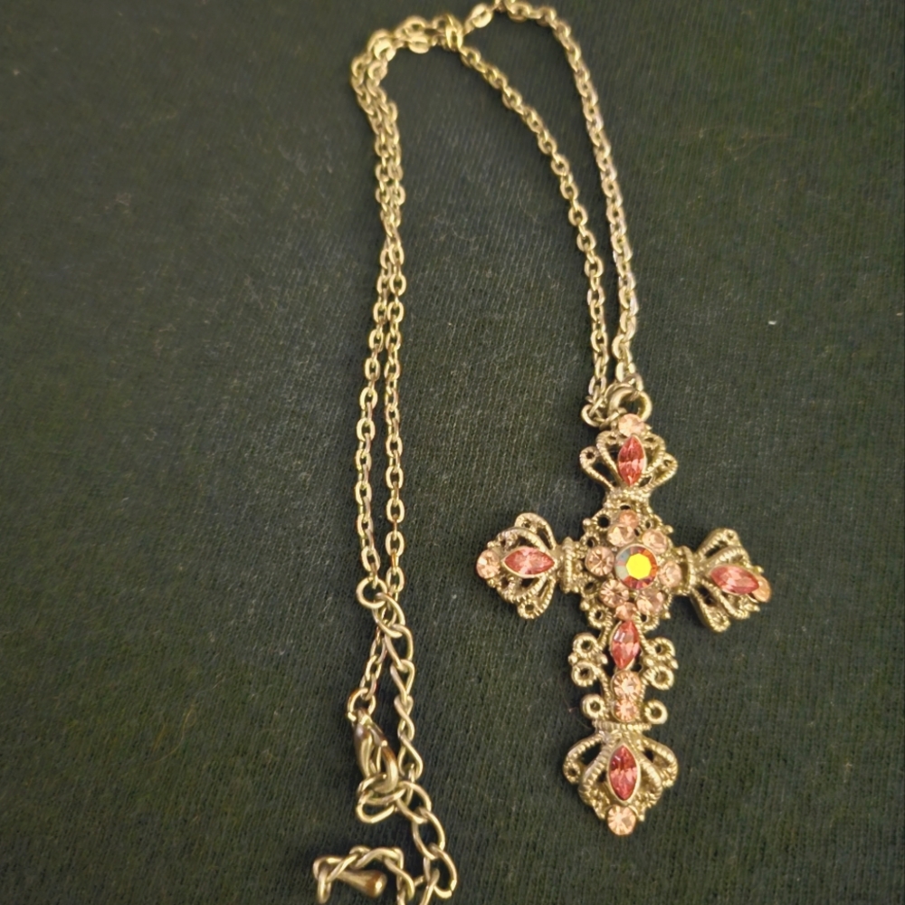 Pink Cross necklace